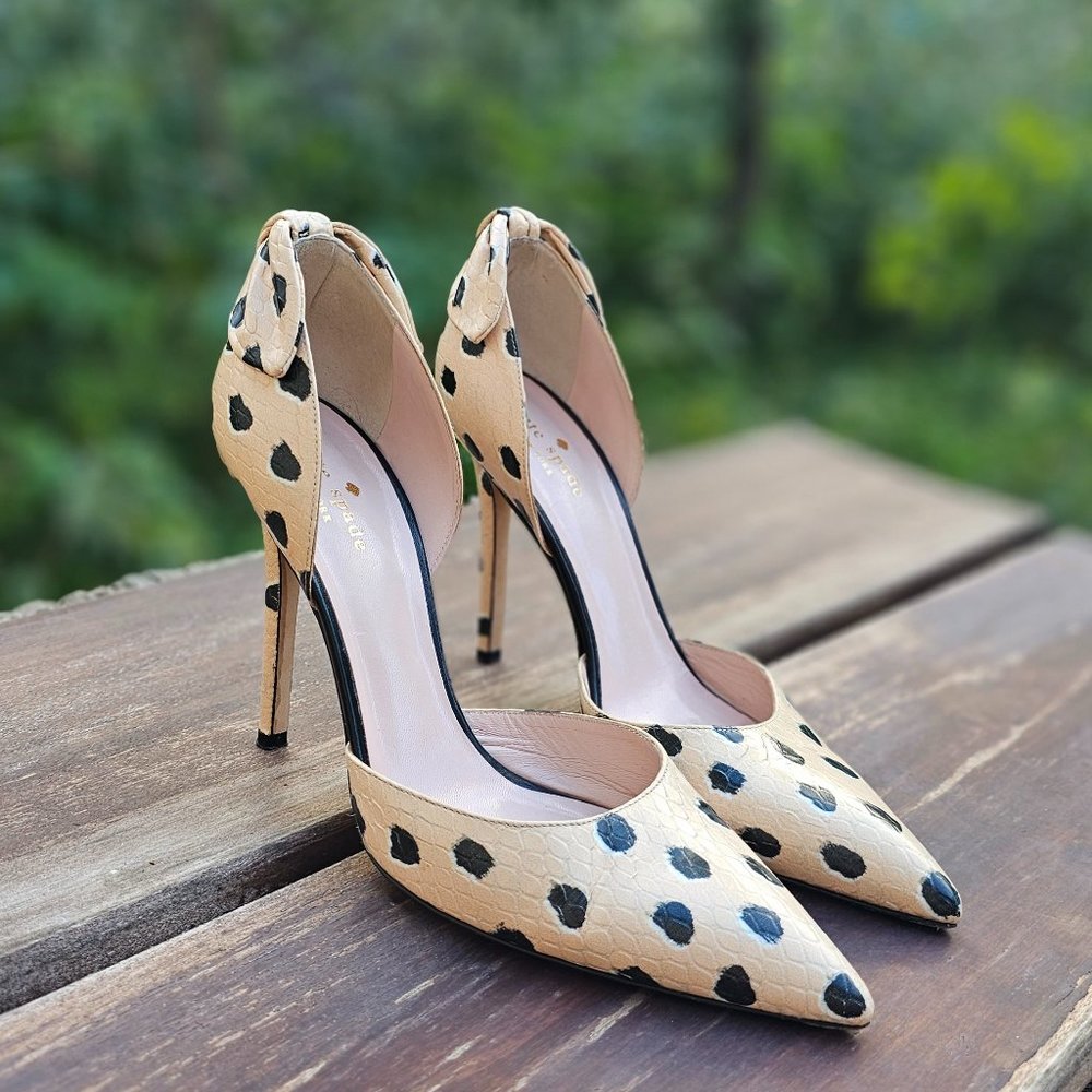 Kate Spade Polka Dot High Heels Shoes Evening Shoes Dress Shoes Size 10 - Picture 1 of 13